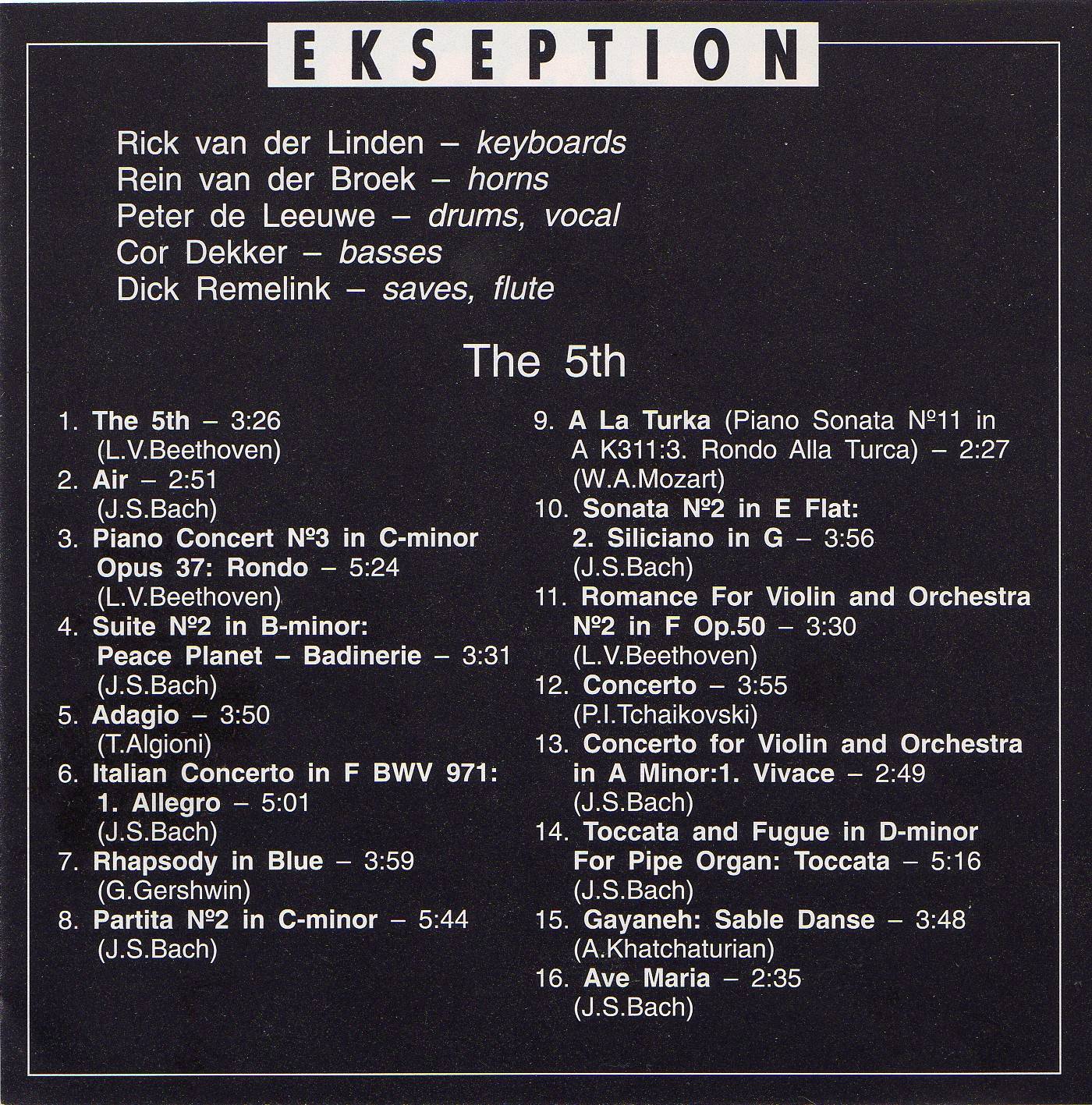 Ekseption The 5th : Front